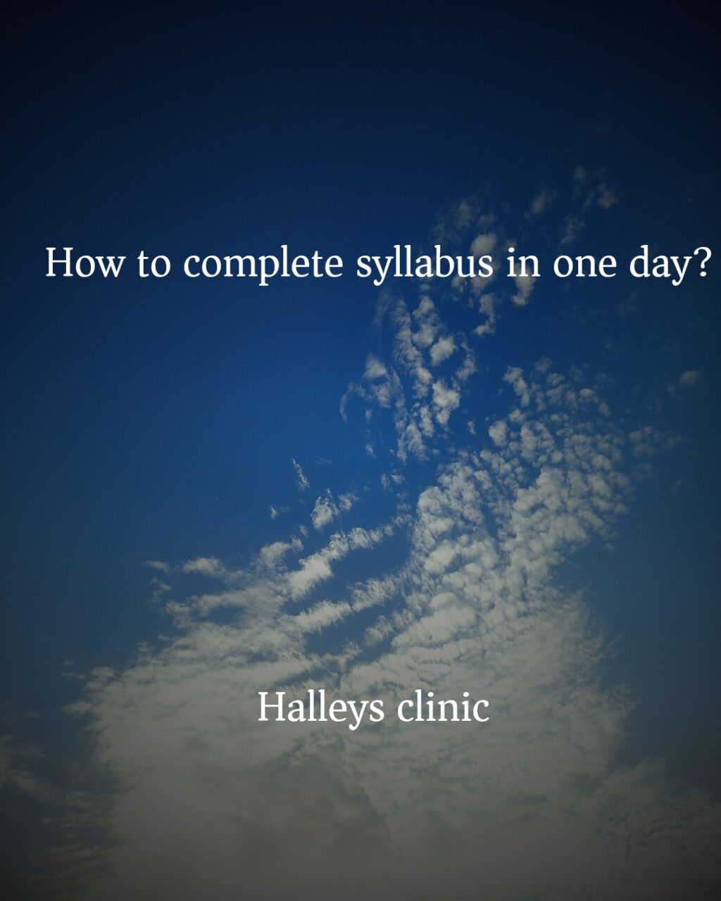 complete syllabus in one day